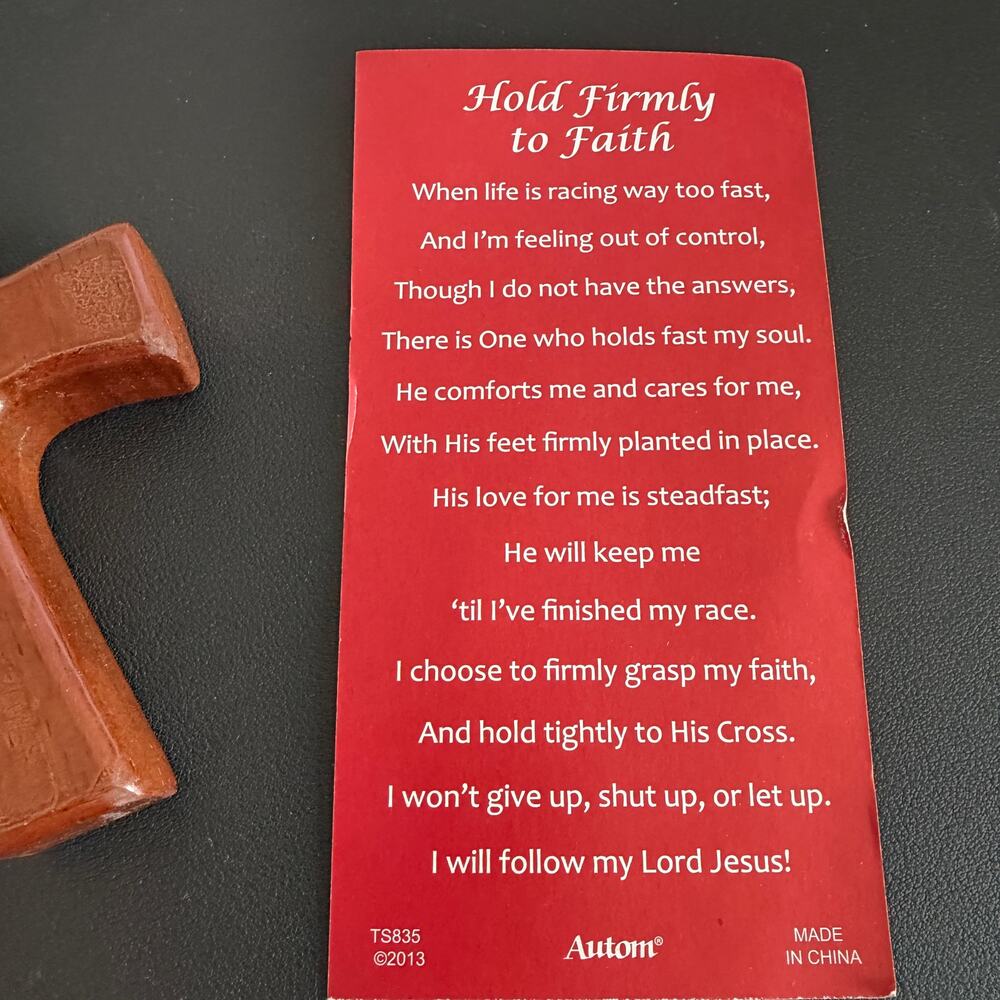 10 Pack, Confirmation Hand Held Wood Cross with Prayer Card, 4"L x 3"W - Picture 5 of 6